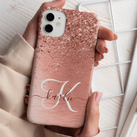 Funda rosa dorado bonita chica plateada con brillo