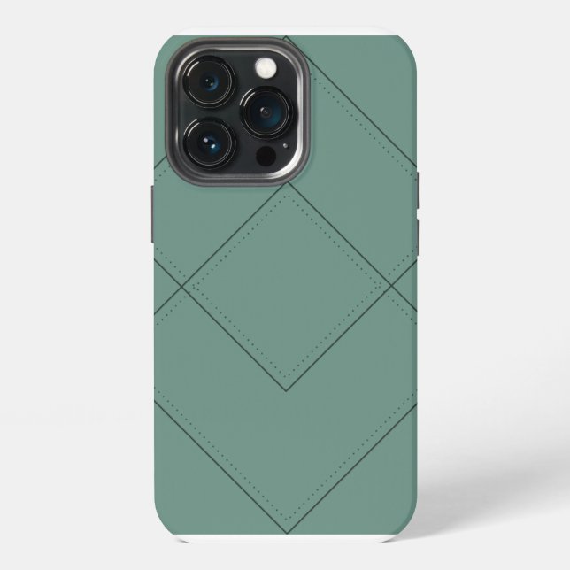 Para iPhone Funda verde con diseño geométrico (Reverso )