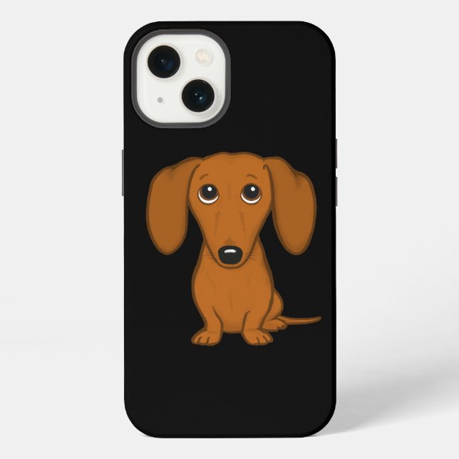 Para iPhone Lindo Dachshund Rojo | Funda divertida de perro sa (Reverso )