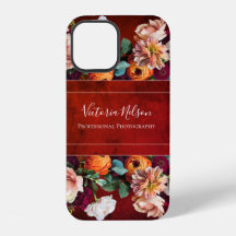 Monograma Elegante Funda Rústico Botánico Floral