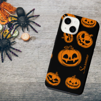 Funda Para iPhone 14 Patrón de calabaza de Halloween Teléfono 14 Funda