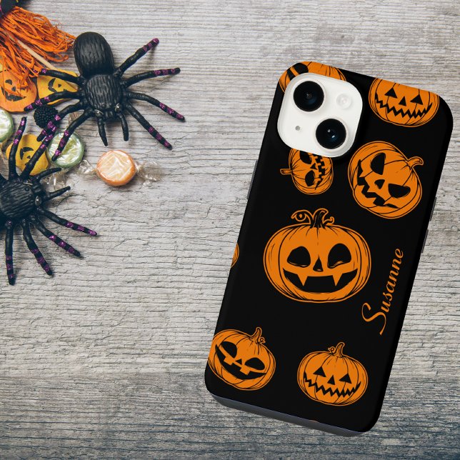 Para iPhone Patrón de calabaza de Halloween Teléfono 14 Funda (Subido por el creador)