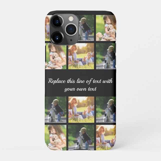 Para iPhone Personalizar el collage de fotos y el Funda de tex (Reverso)