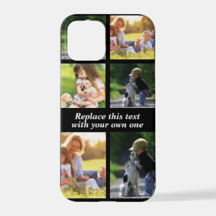 Para iPhone 12 Pro Personalizar el collage de fotos y el Funda de tex