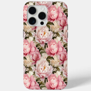 Preciosa funda de teléfono diseñador Peonías Flora