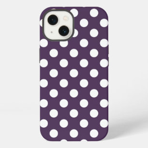 Puntos de polka blanco sobre el Funda púrpura de c