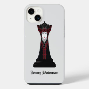 Para iPhone 14 Plus Reina de ajedrez negra / Funda con nombre personal