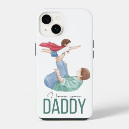 Para iPhone 14 Te Amo Papá Funda de Teléfono de Superhéroe Padre 