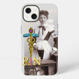 VINTAGE ENFERMERA y Funda de Emblema de Caduceo NR