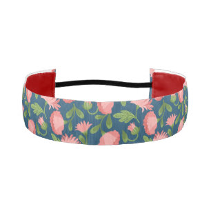 Para La Cabeza Cinta deportiva de flores de clavel rosadas