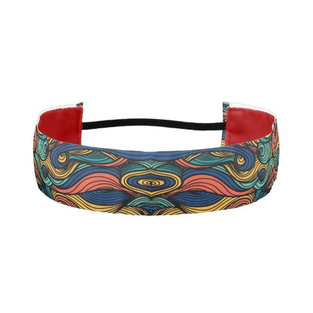 Para La Cabeza Cinta deportiva de onda retro estilo boho (Anverso)
