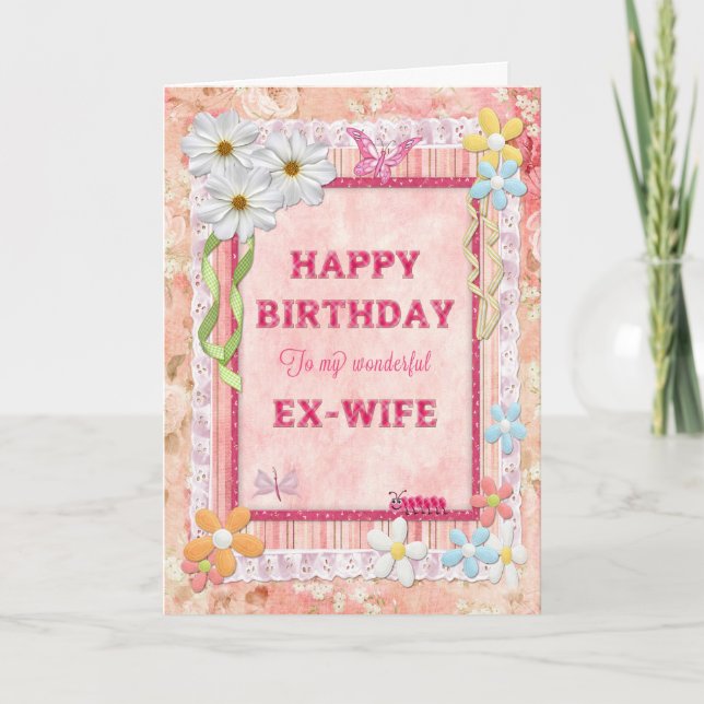 Para la exmujer, tarjeta de cumpleaños del arte (Anverso)