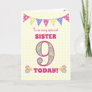 Para la Hermana 9.ª Tarjeta de Bunting Primroses