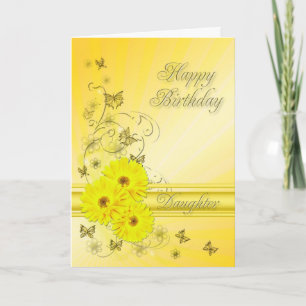 Para la hija, tarjeta de cumpleaños con flores ama