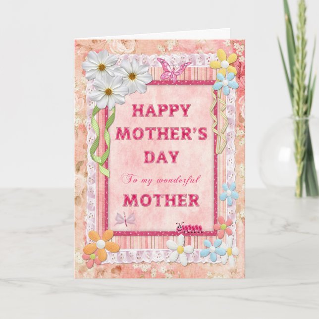 Para la madre, una tarjeta de artesanía del Día de (Anverso)