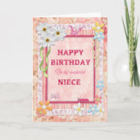 Para la sobrina, tarjeta de cumpleaños de artesaní