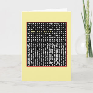 Para la suegra, tarjeta de cumpleaños de Wordsearc