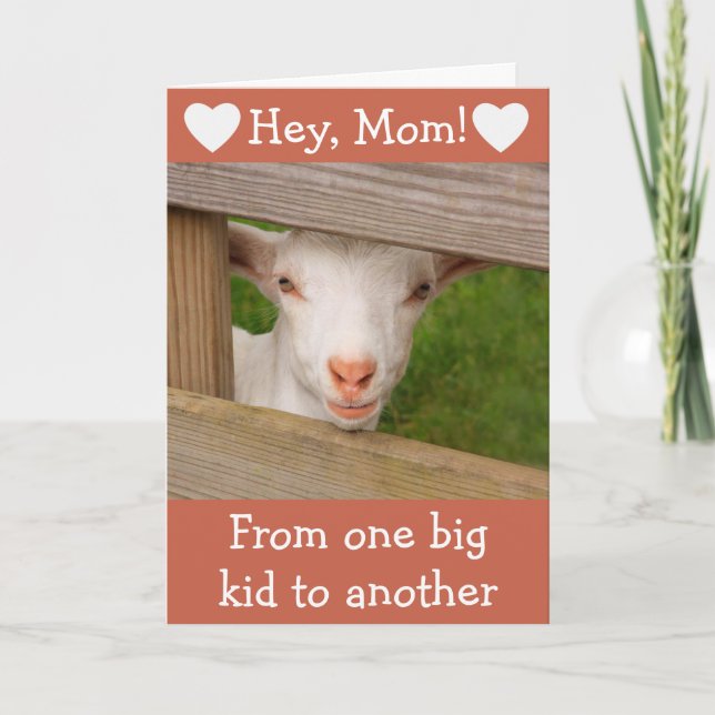 Para la tarjeta de cumpleaños de mamá bebé cabra (Anverso)