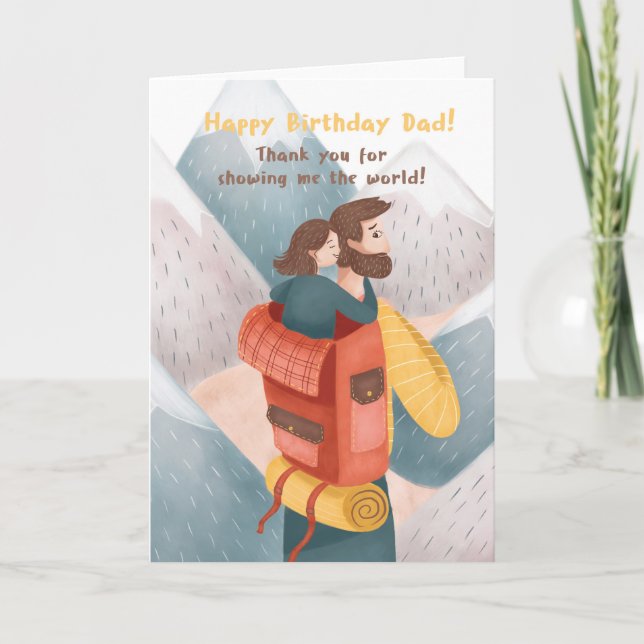 Para la tarjeta de cumpleaños de papá Cute Adventu (Anverso)