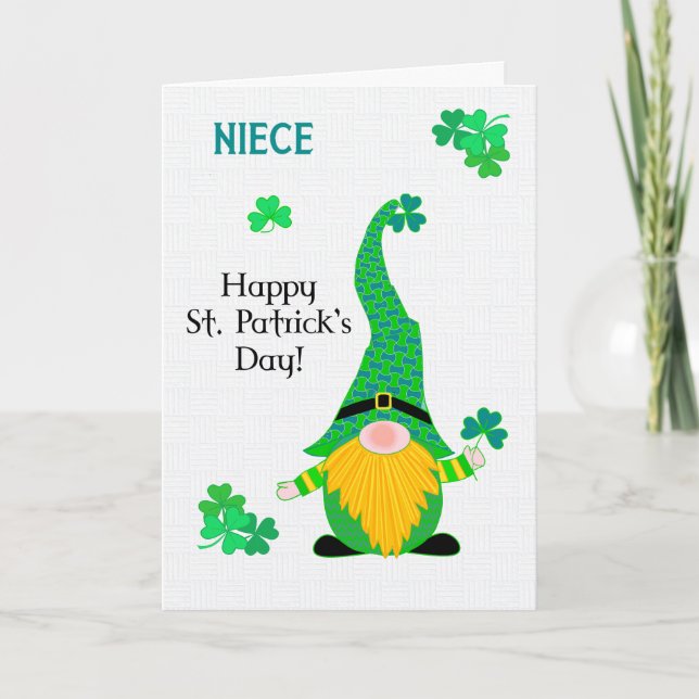 Para la tarjeta de leprechaun de Niece St Patrick (Anverso)
