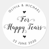 Para lágrimas felices etiqueta de tejido Boda mode