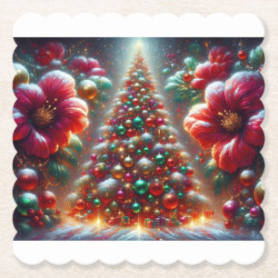 Para las fiestas seis posavasos de papel de árbol