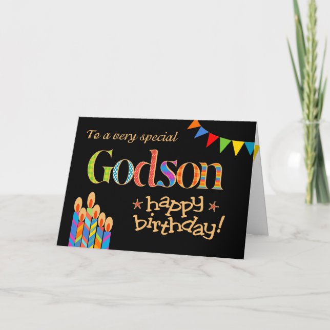 Para las velas de Moda Godson, tarjeta de cumpleañ (Anverso)