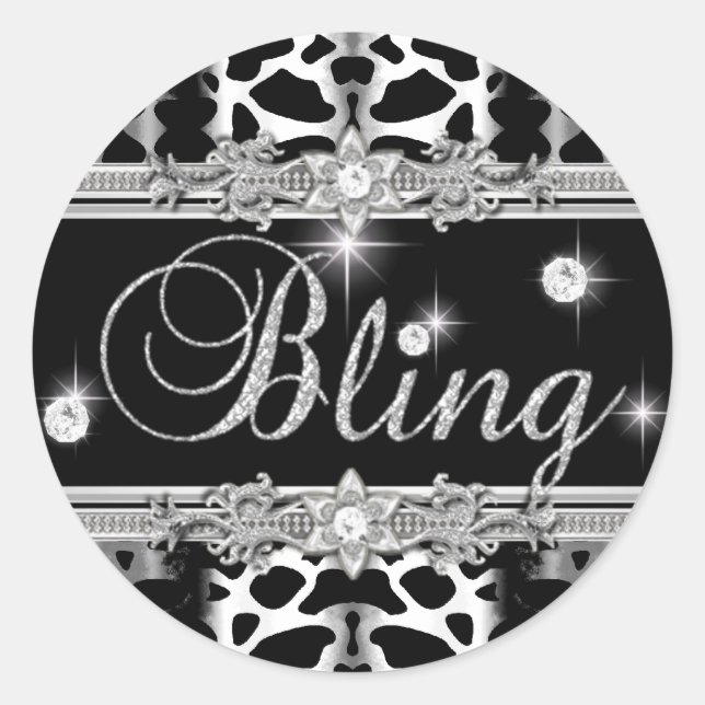 Para Lisa Bling Round Pegatina Small (Anverso)