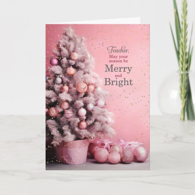 para Maestra Alegre y Brillante Rosa Navidad (Anverso)