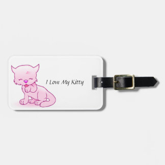 Para Maletas Amo mi etiqueta del equipaje del gatito con la