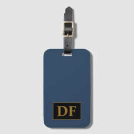 Para Maletas Azul con etiqueta de equipaje de las iniciales de