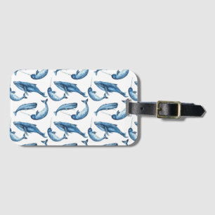 Para Maletas Ballenas azules y etiqueta hermosas del equipaje