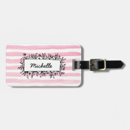 Para Maletas Banda color de agua rosa Etiqueta de equipaje pers