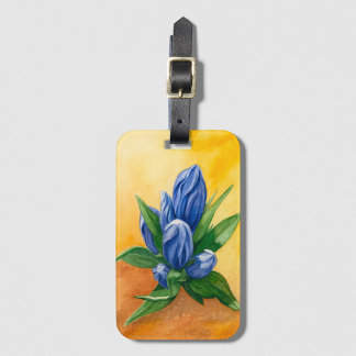 Para Maletas Bandera azul - Etiqueta de equipaje de arte floral
