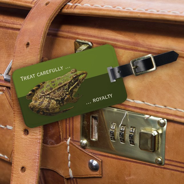 Para Maletas Besa la graciosa etiqueta de equipaje de rana Prin (Subido por el creador)