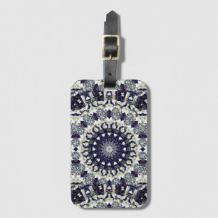 Para Maletas Blue White Floral Mandala etiqueta de equipaje de 