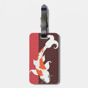 Para Maletas Bonito Koi en rojo y marrón - Etiqueta de equipaje