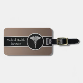 Para Maletas Caduceo médico profesional de plata - Etiqueta de 