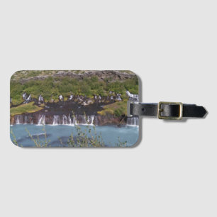 Para Maletas Cascada de Hraunfossar en etiqueta del equipaje de