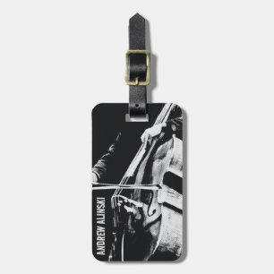 Para Maletas Cello, violonchelista, etiqueta de equipaje doble