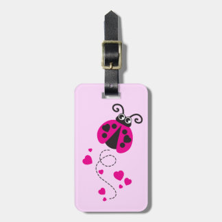 Para Maletas Chicas volando ladybug rosa id etiqueta de equipaj