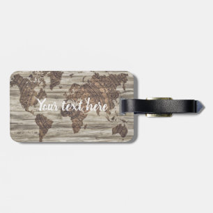 Para Maletas Cita de mapa del mundo personalizada etiqueta pa