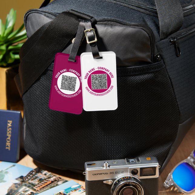 Para Maletas Código QR personalizado y etiqueta de equipaje de  (Anverso & Reverso)