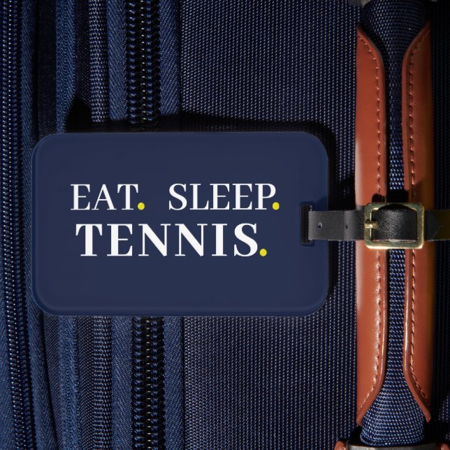 Para Maletas Comer Sleep Tennis Navy Etiqueta de equipaje azul (Anverso In Situ 4)