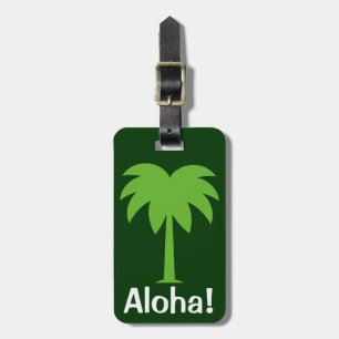 Para Maletas Cute etiqueta de equipaje con palmera   Aloha!