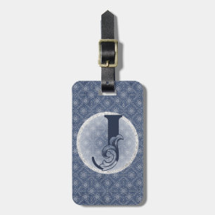 Para Maletas Denim Blue Decorative Monograma "J" Etiqueta de eq