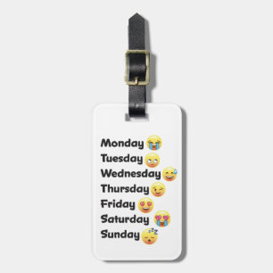 Para Maletas Días de la emoji de la etiqueta del equipaje de la