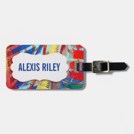 Para Maletas diseño de pintura abstracta con etiqueta biselada