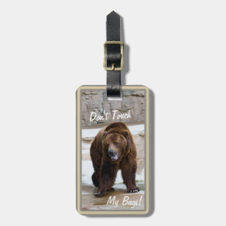 Para Maletas El oso grizzly no toca mi etiqueta del equipaje de