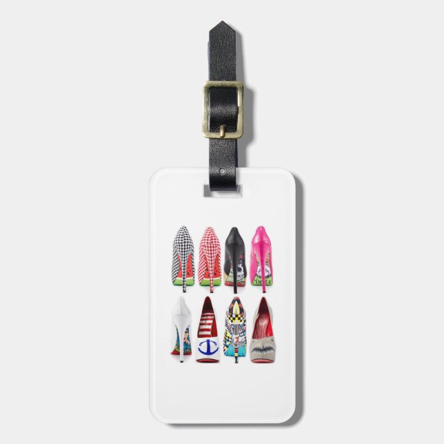 Para Maletas El tacón alto calza la etiqueta del equipaje (Frente Vertical)